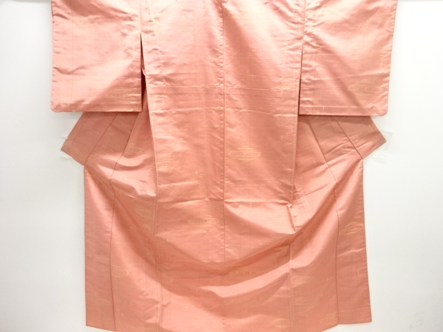 絣柄織り出し手織り節紬単衣着物